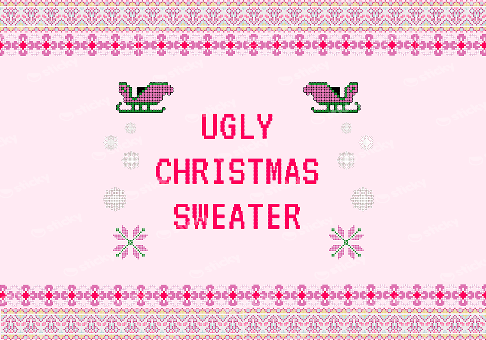 Πινακας σε καμβά PINK CHRISTMAS UGLY SWEATER