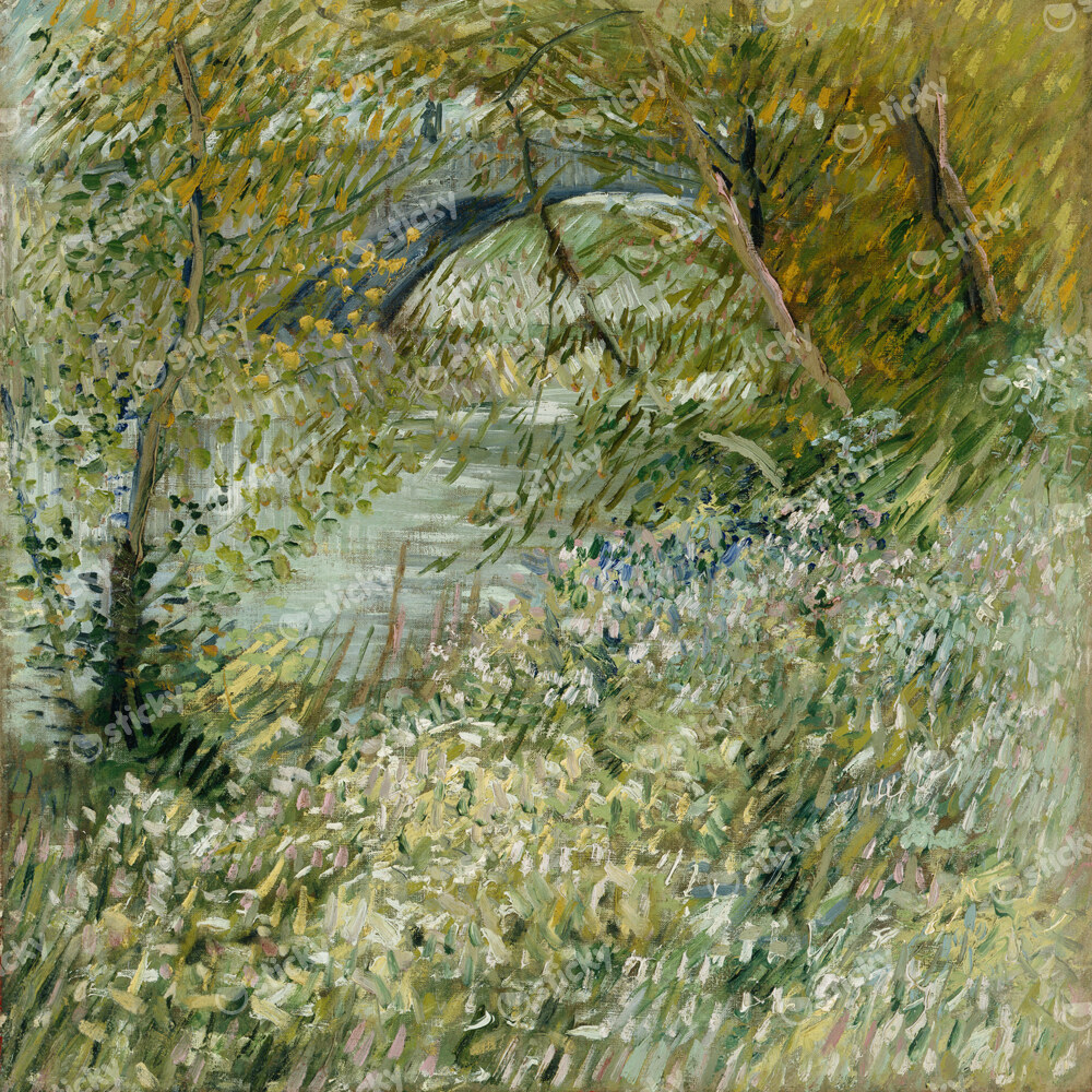 Πίνακας Τετράγωνος VAN GOGH - RIVER BANK IN SPRINGTIME