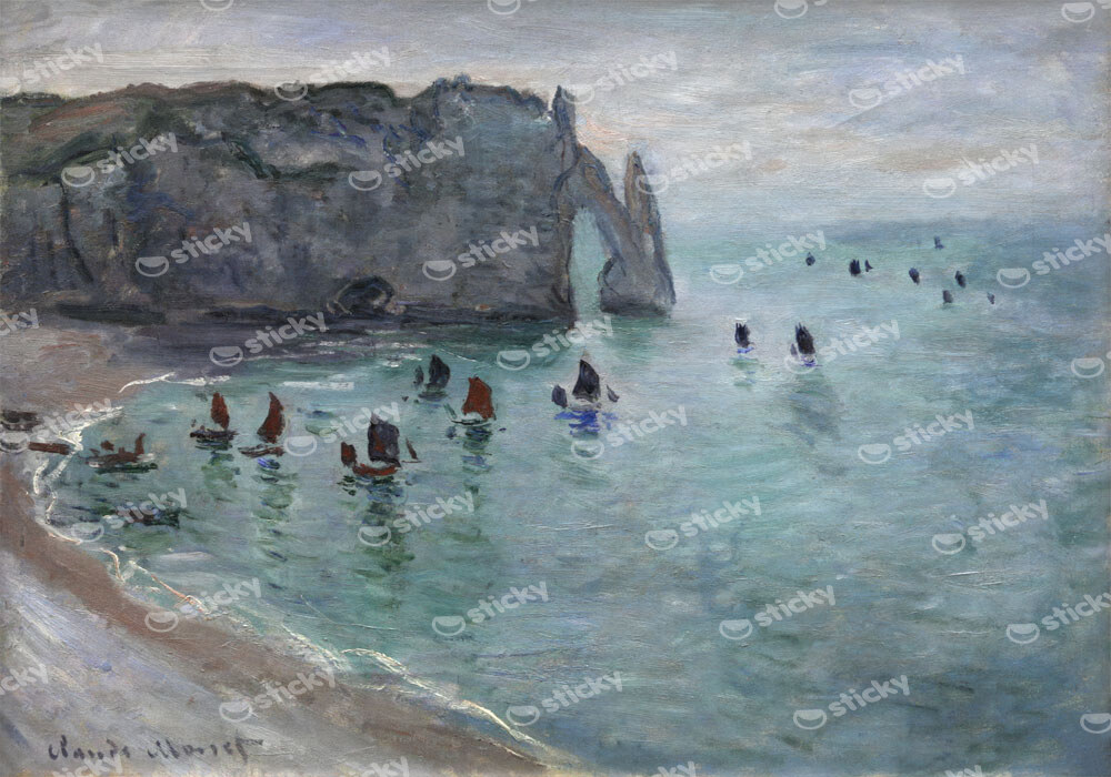 Πινακας σε καμβά MONET - FISHING BOATS LEAVING THE HARBOUR