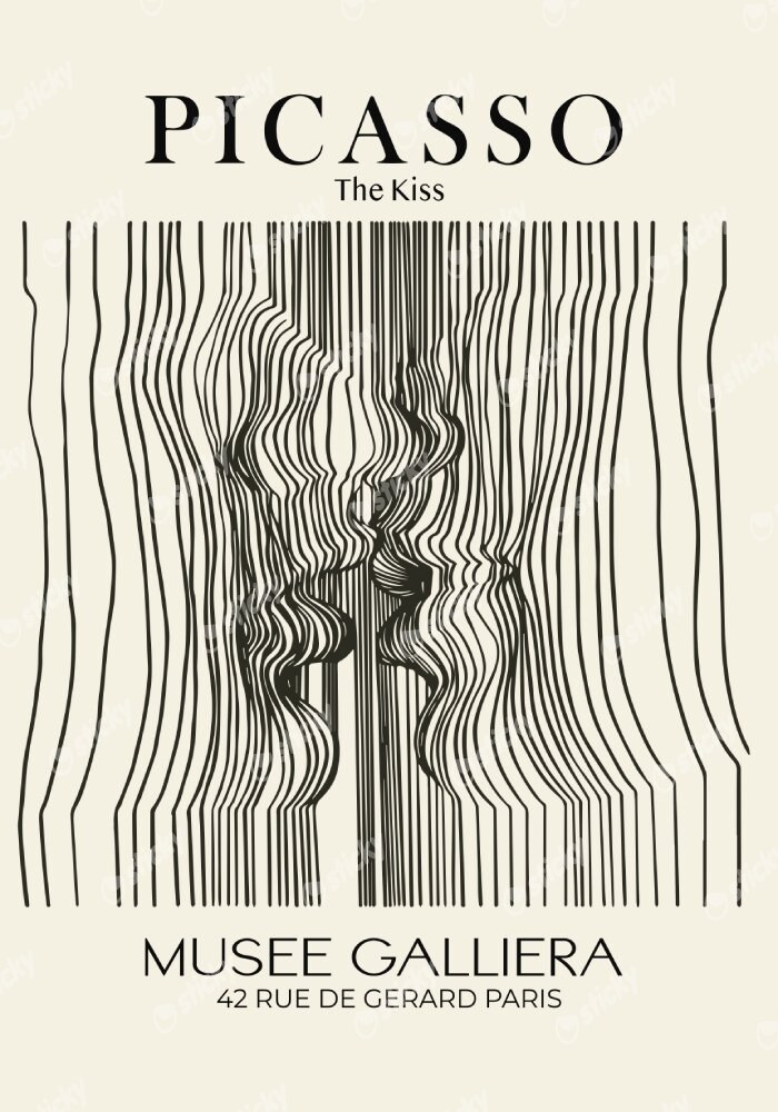 Πόστερ PICASSO - THE KISS LINEART