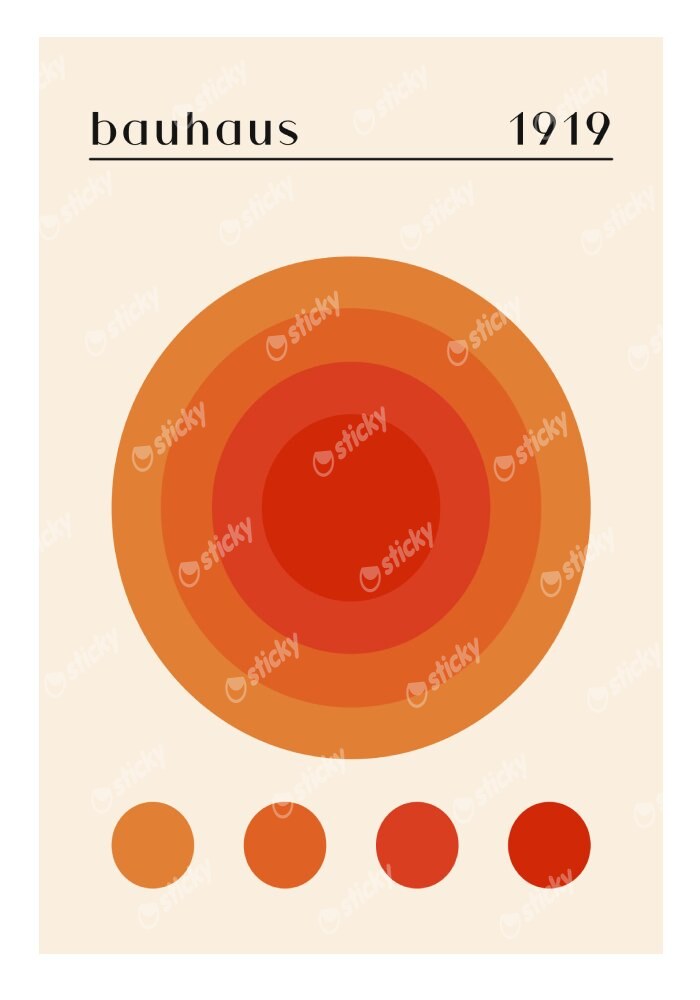 Πόστερ BAUHAUS ORANGE CIRCLES