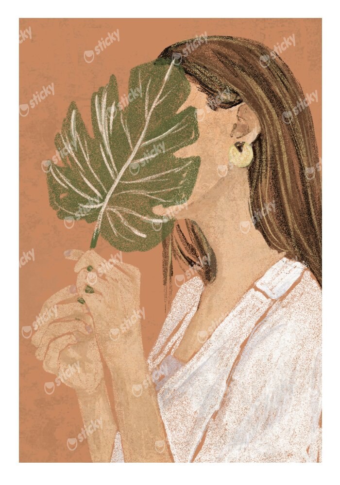 Πόστερ BOHO WOMAN WITH LEAF