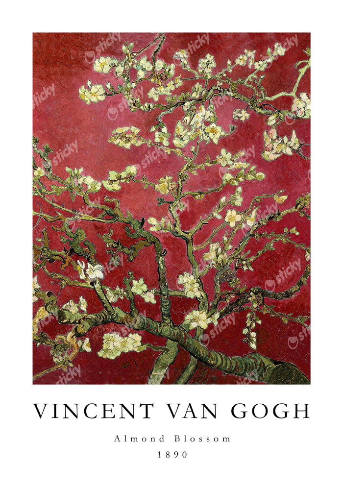 Πόστερ VAN GOGH - ALMOND BLOSSOM RED