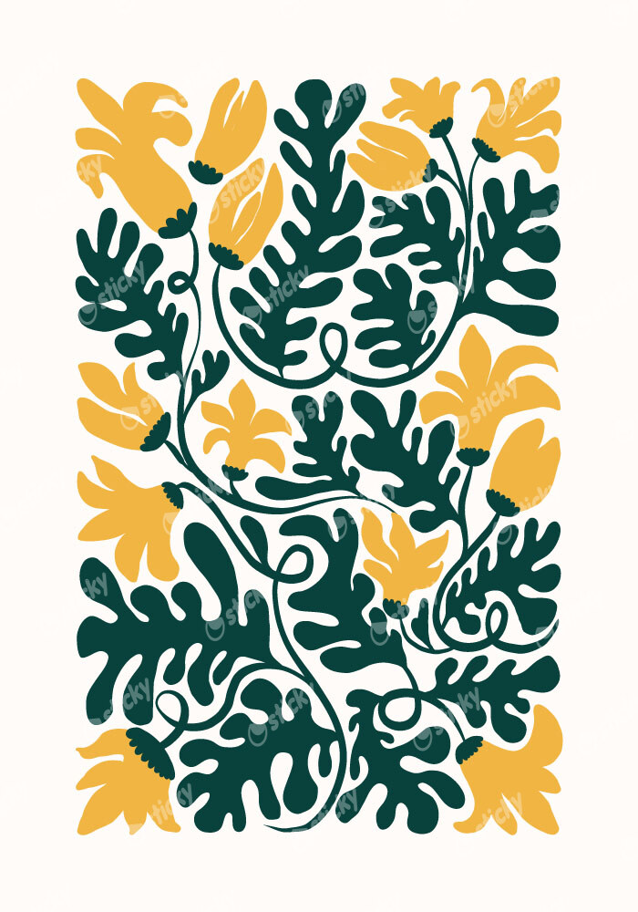 Πόστερ YELLOW AND GREEN FLOWERS