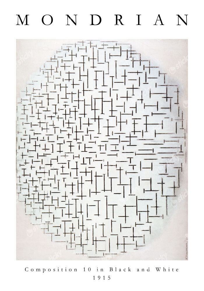 Πόστερ MONDRIAN - COMPOSITION 10 IN BLACK AND WHITE
