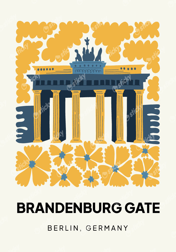 Πόστερ FLORAL TRAVEL BRANDENMBURG GATE