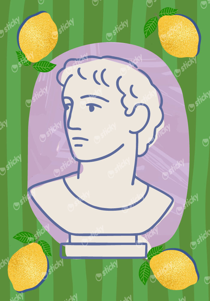 Πόστερ STATUE HEAD ILLUSTRATION