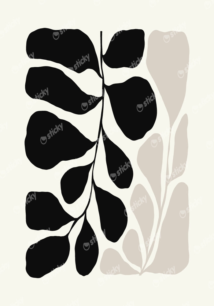 Πόστερ BLACK AND WHITE FLORAL 1