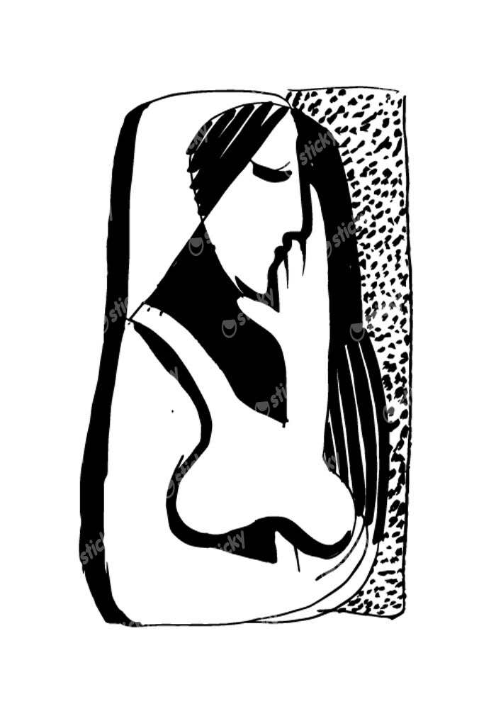 Πόστερ ABSTRACT BLACK AND WHITE WOMAN
