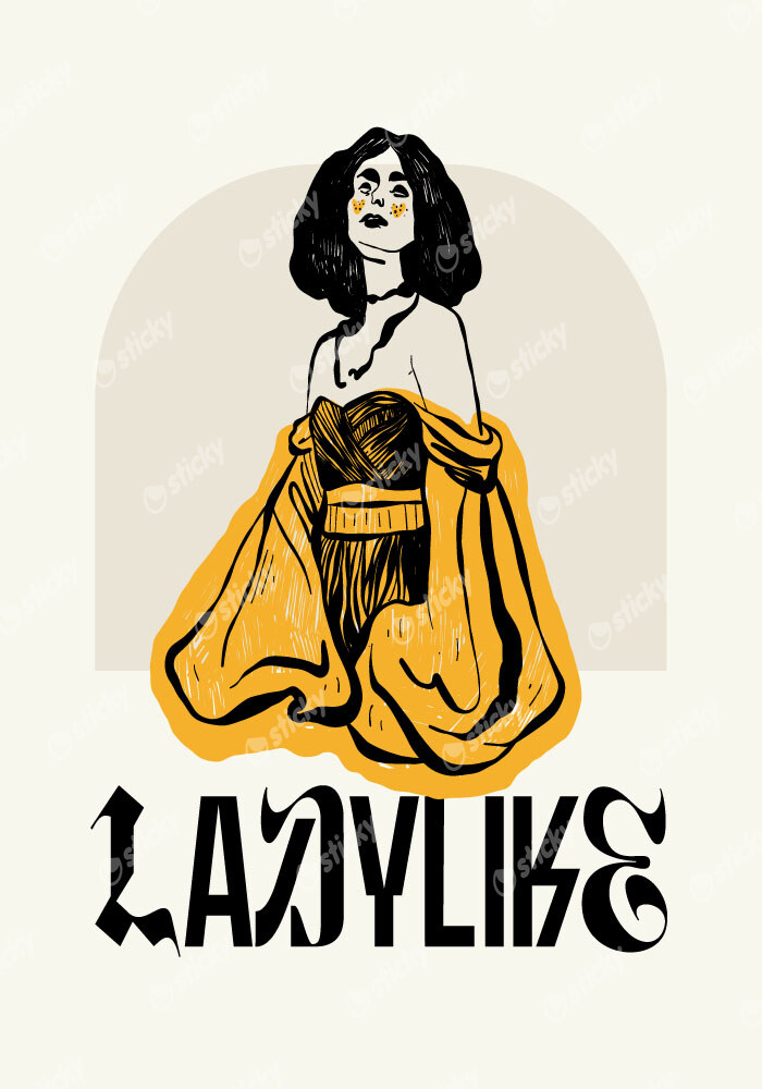 Πόστερ LADYLIKE WOMAN WITH DRESS