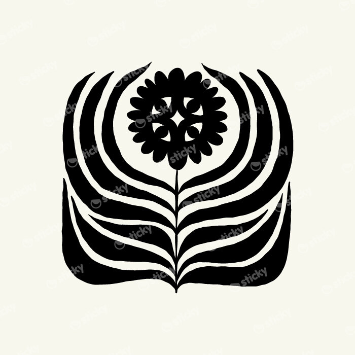 Πόστερ BLACK AND WHITE FLORAL 18