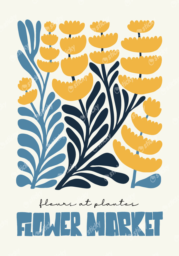 Πόστερ MATISSE STYLE FLORAL FLOWER MARKET