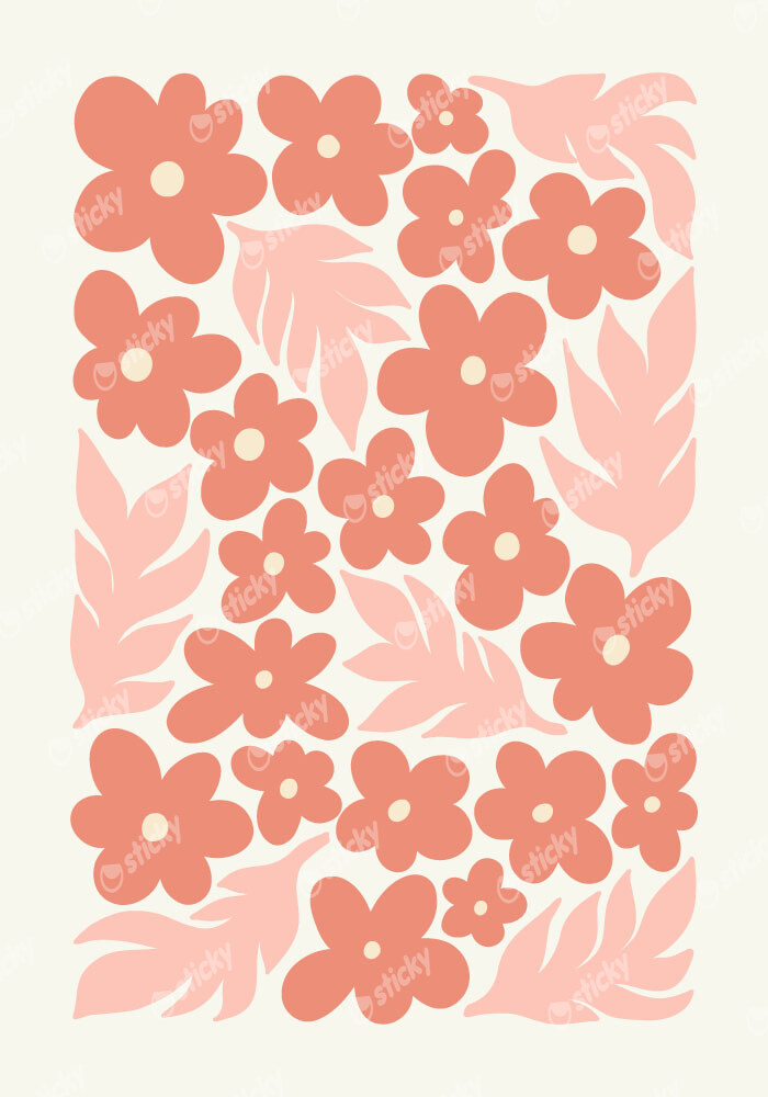 Πόστερ MATISSE STYLE FLORAL PINK