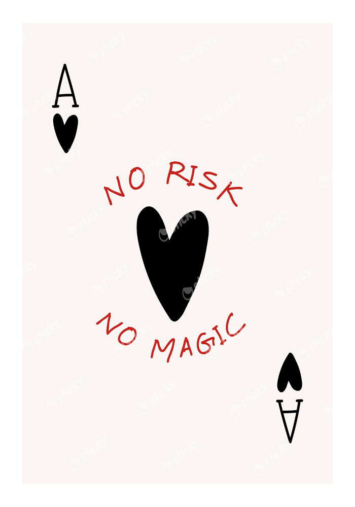 Πόστερ RETRO TRENDY NO RISK NO MAGIC