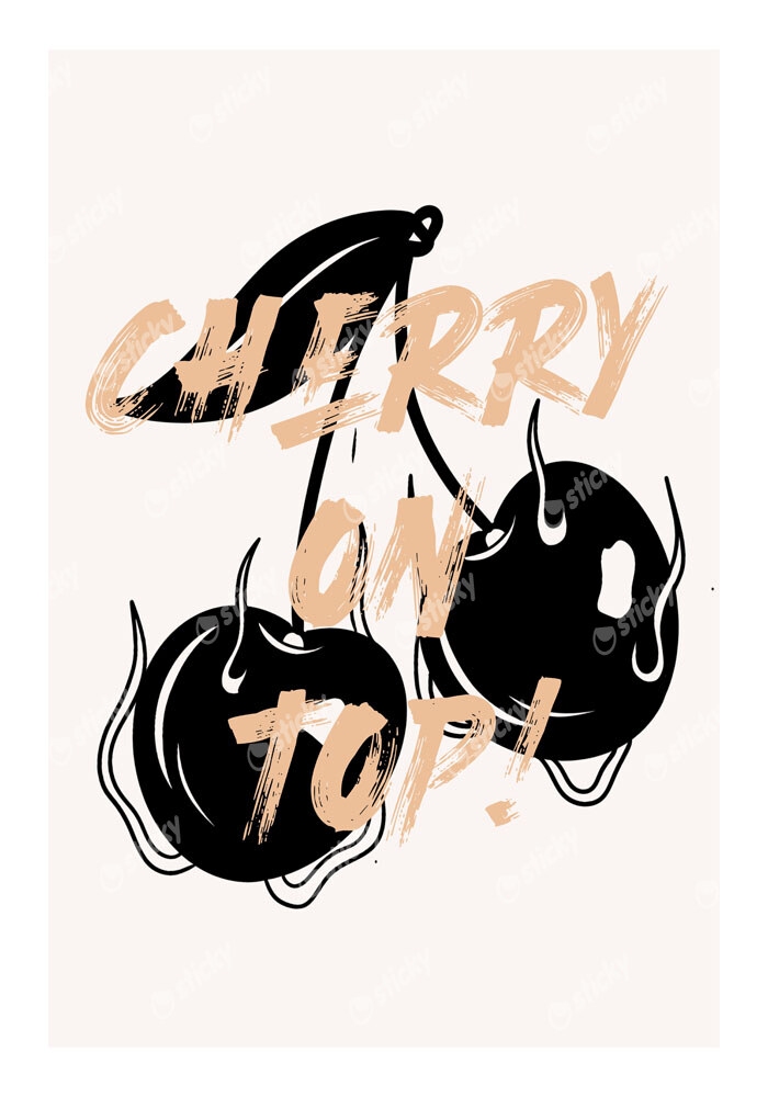 Πόστερ RETRO TRENDY CHERRY ON TOP