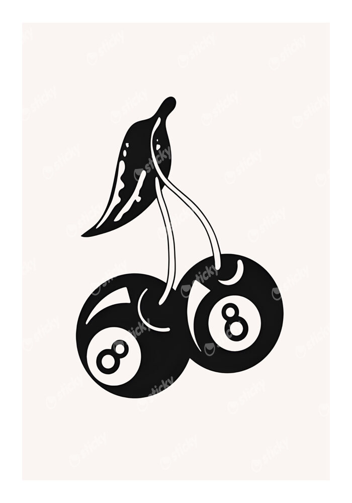 Πόστερ RETRO TRENDY 8BALLS CHERRIES