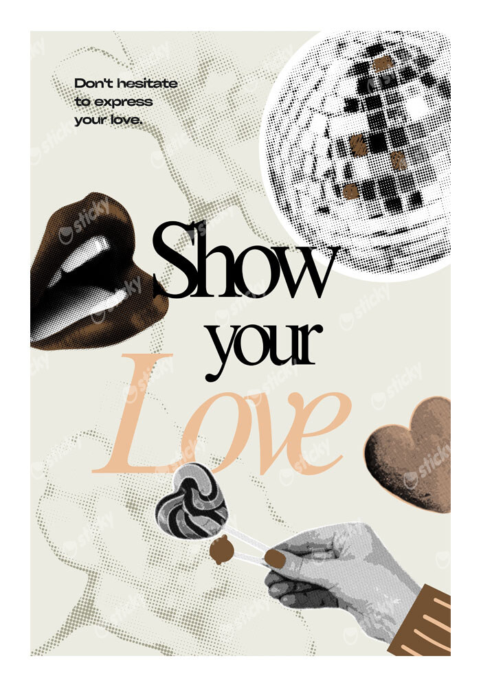 Πόστερ RETRO TRENDY SHOW YOUR LOVE