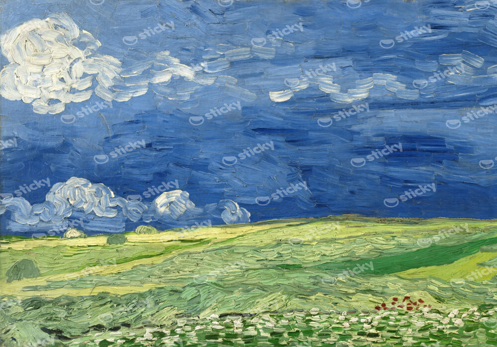 Πινακας σε καμβά VAN GOGH - WHEATFIELD UNDER THUNDERCLOUDS