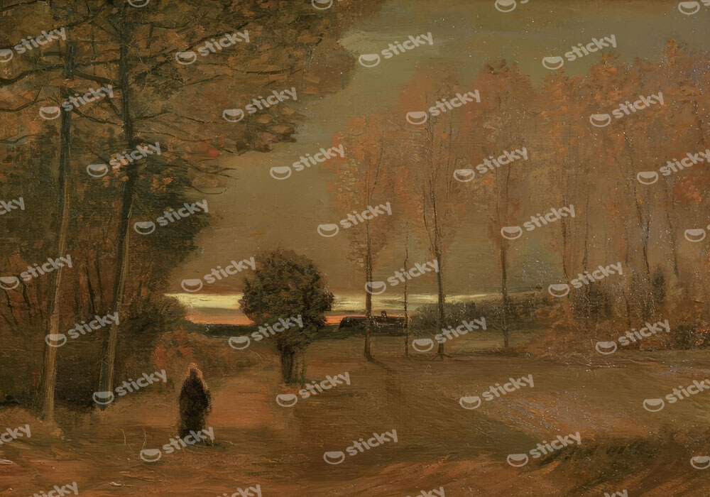 Πινακας σε καμβά VAN GOGH - HERBSTLANDSCHAFT BEI ABEND
