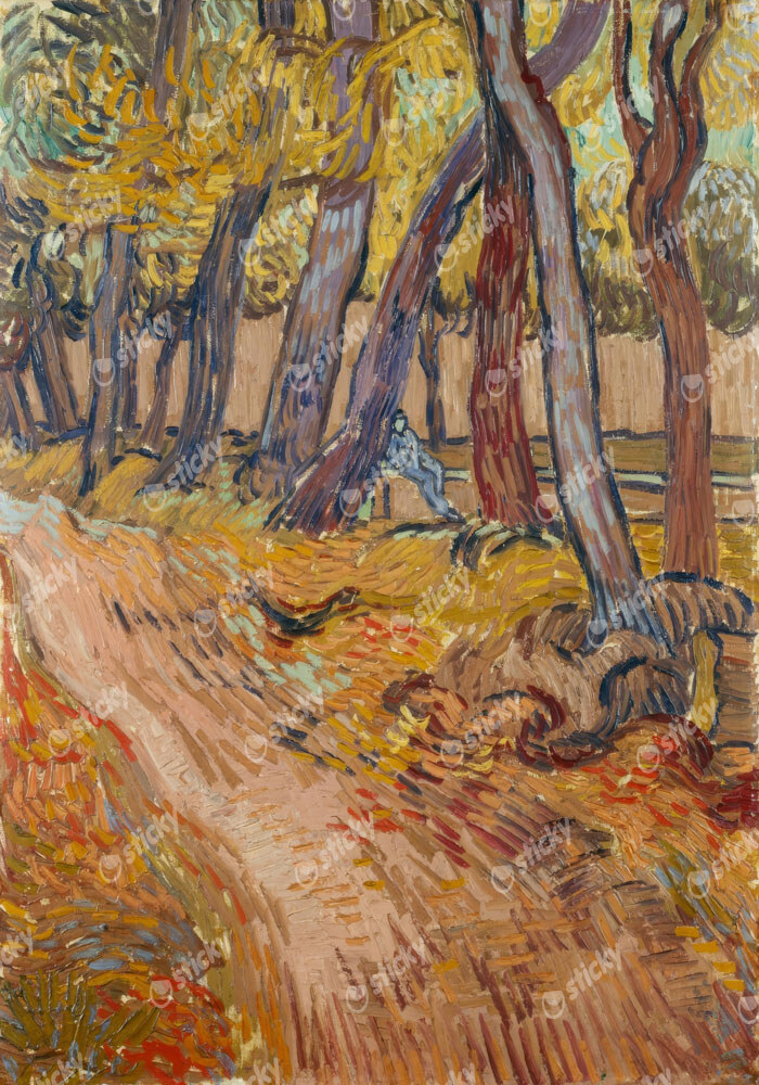 Πινακας σε καμβά VAN GOGH - PATH IN THE GARDEN AT THE ASYLUM AT SAINTRMY