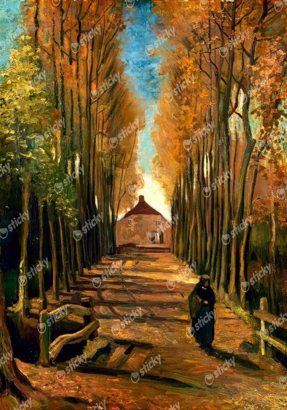 Πινακας σε καμβά VAN GOGH - AVENUE OF POPLARS IN AUTUMN