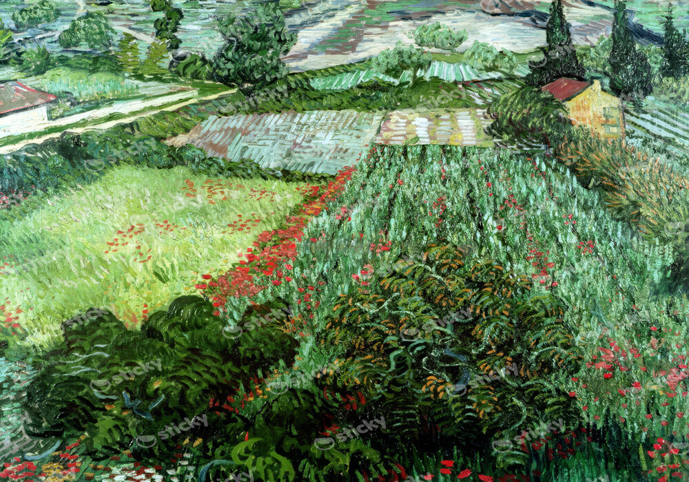 Πινακας σε καμβά VAN GOGH - FIELD WITH POPPIES 1889