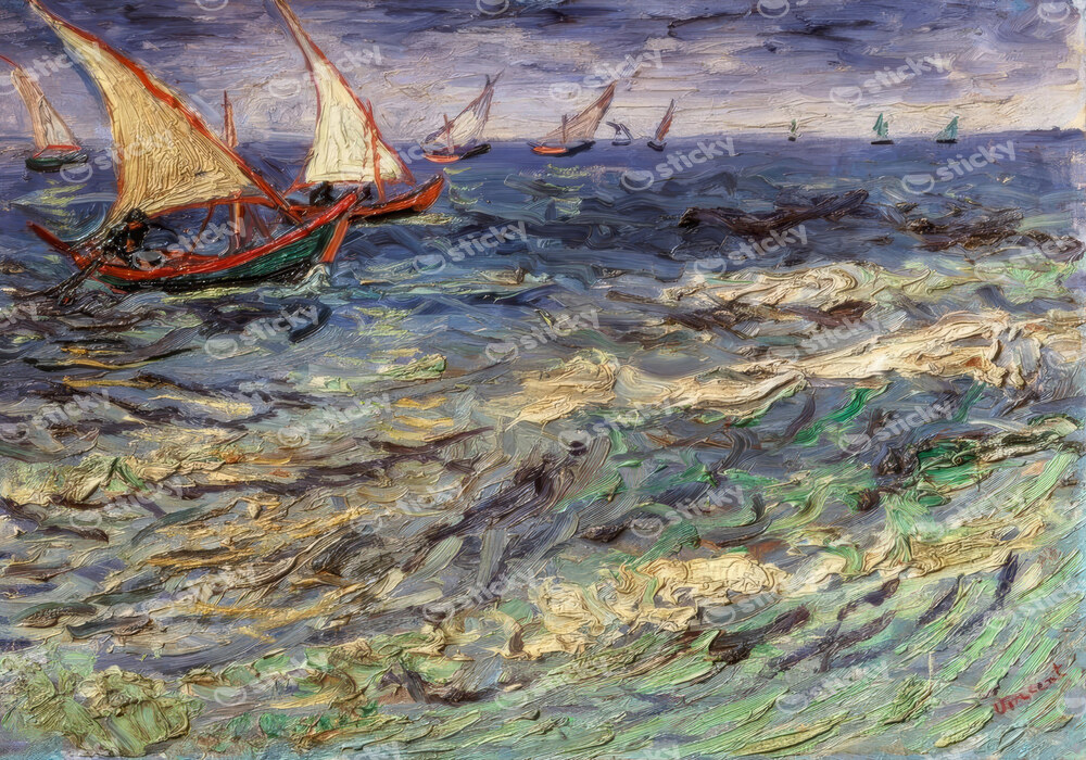 Πινακας σε καμβά VAN GOGH - FISCHERBOOTE BEI SAINTES-MARIES