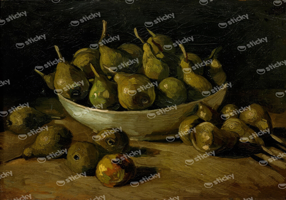 Πινακας σε καμβά VAN GOGH - STILL LIFE WITH AN EARTHEN BOWL AND PEARS