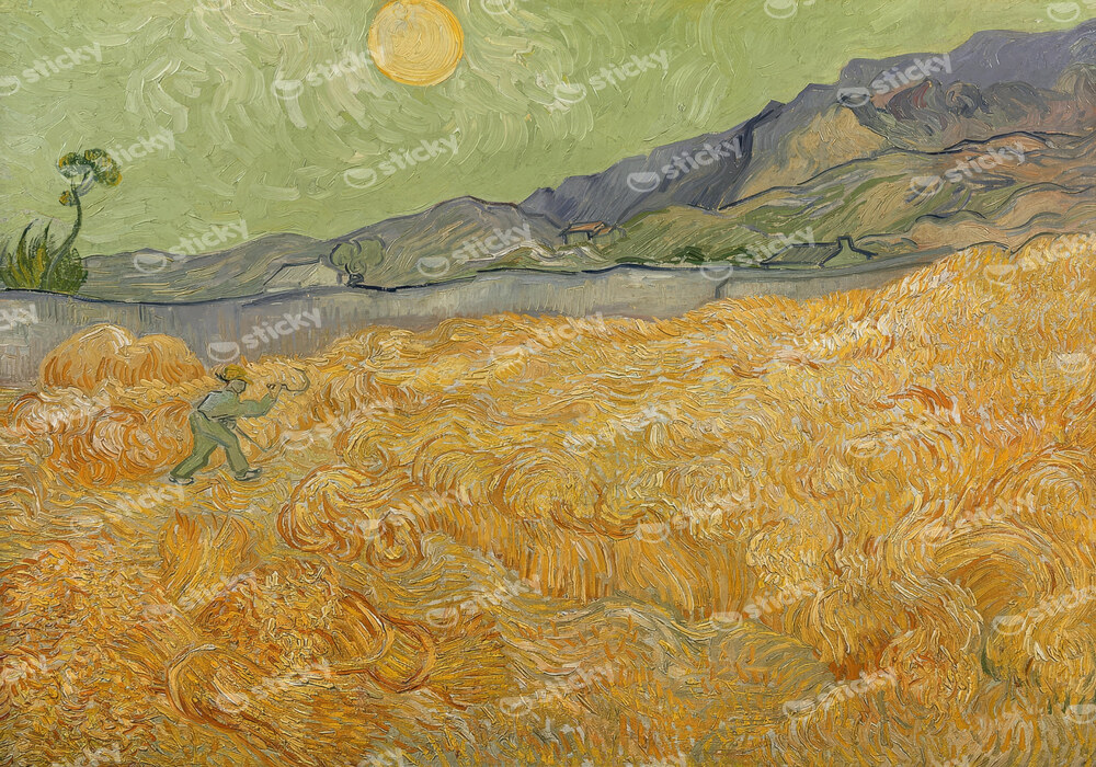 Πινακας σε καμβά VAN GOGH - WHEATFIELD WITH REAPER