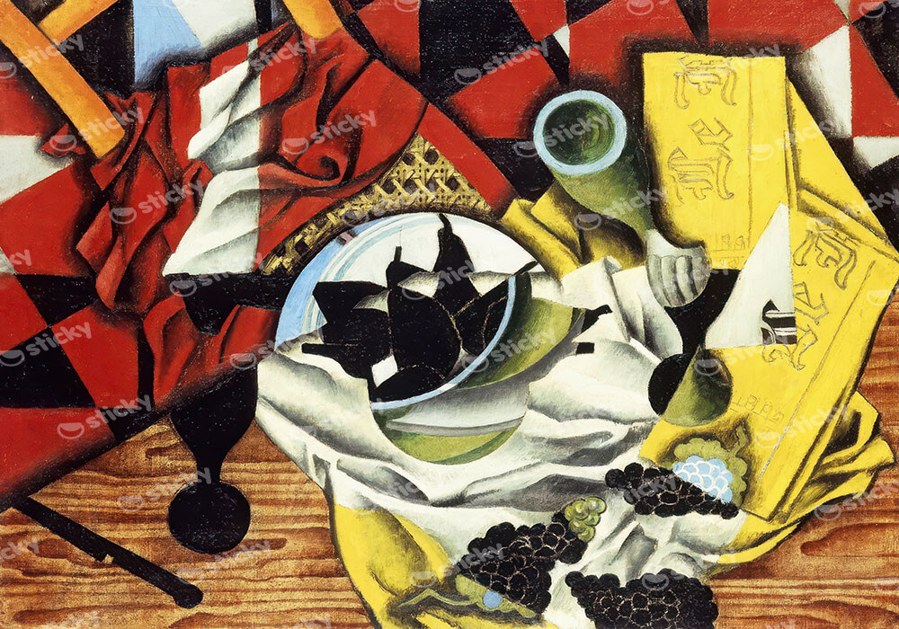 Πινακας σε καμβά JUAN GRIS - PEARS AND GRAPES ON A TABLE