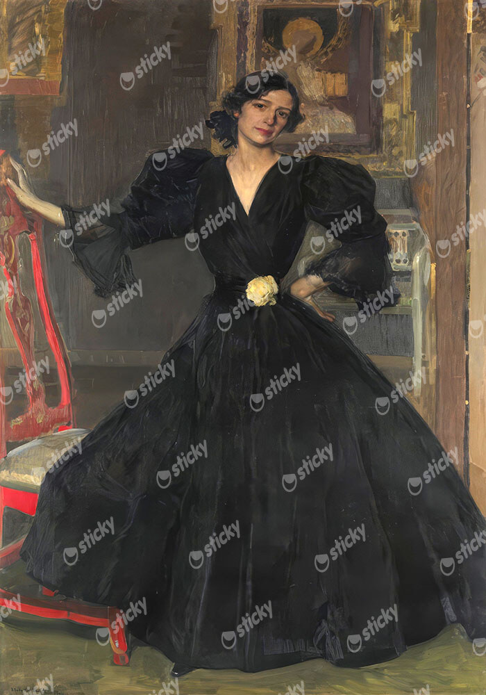 Πινακας σε καμβά JOAQUIN SOROLLA - SENORA DE SOROLLA IN BLACK