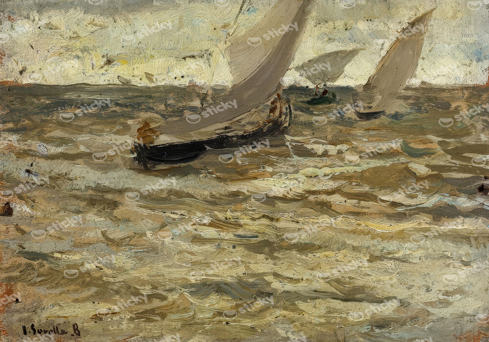 Πινακας σε καμβά JOAQUIN SOROLLA - SALIDA DE LAS BARCAS ASTURIAS