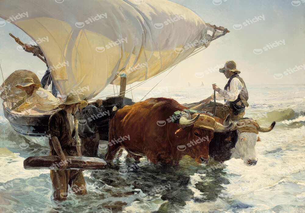 Πινακας σε καμβά JOAQUIN SOROLLA - THE RETURN FROM FISHING