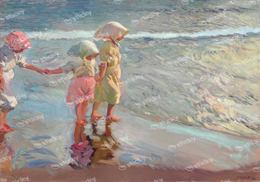 Πινακας σε καμβά JOAQUIN SOROLLA - THE THREE SISTERS ON THE BEACH