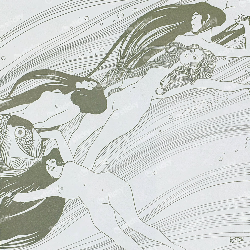 Πίνακας σε καμβά KLIMT - THE BLOOD OF FISH