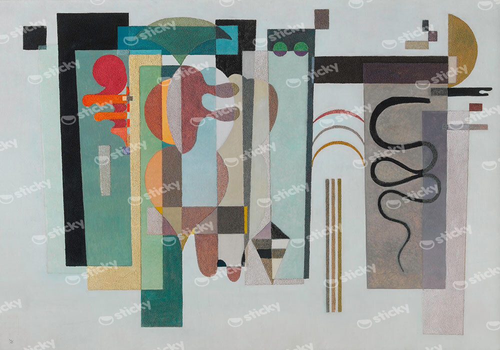 Πινακας σε καμβά KANDINSKY - TWO GREEN POINTS