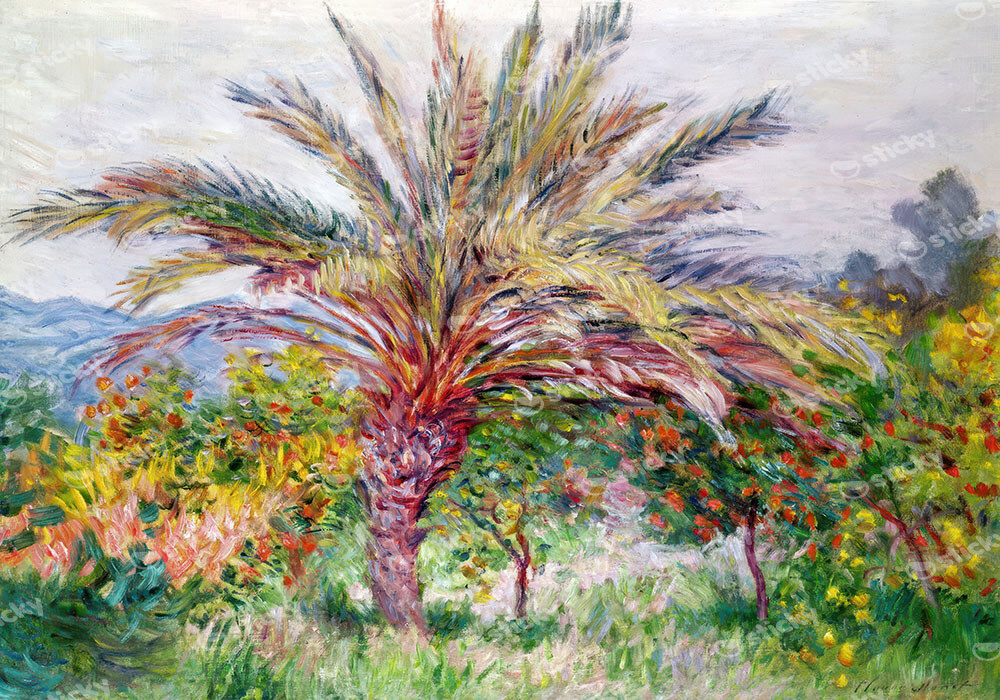 Πινακας σε καμβά MONET - PALM TREE AT BORDIGHERA