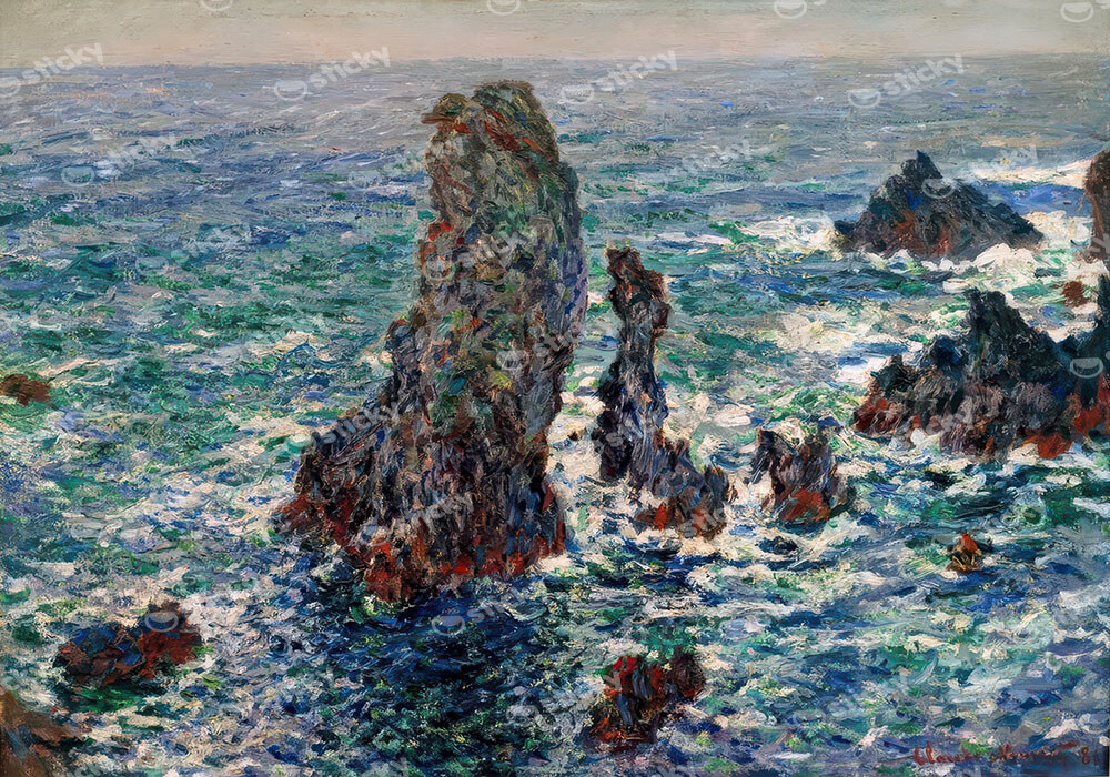 Πινακας σε καμβά MONET - THE PYRAMIDS AT PORT COTON