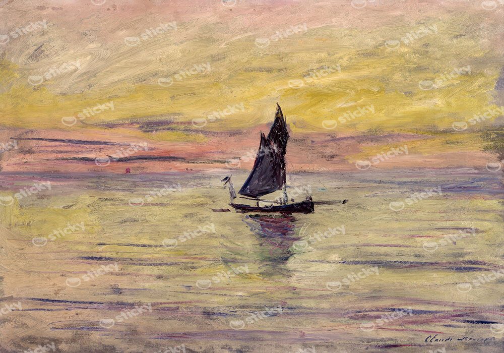 Πινακας σε καμβά MONET - THE SAILING BOAT EVENING EFFECT