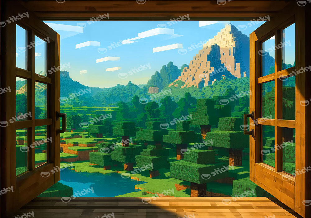 Πινακας σε καμβά VIDEO GAME BLOCKS SCENERY