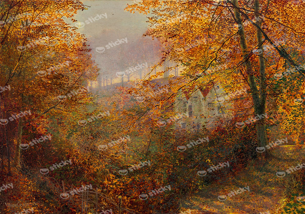 Πινακας σε καμβά JOHN ATKINSON - A HOUSE IN A CLEARING