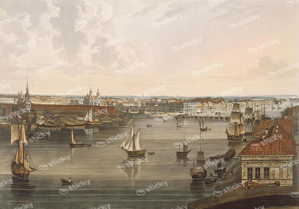Πινακας σε καμβά JOHN ATKINSON - PANORAMIC VIEW OF SAINT PETERSBURG