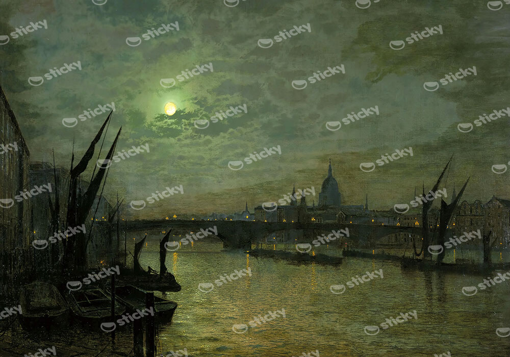 Πινακας σε καμβά JOHN ATKINSON - THE THAMES BY MOONLIGHT