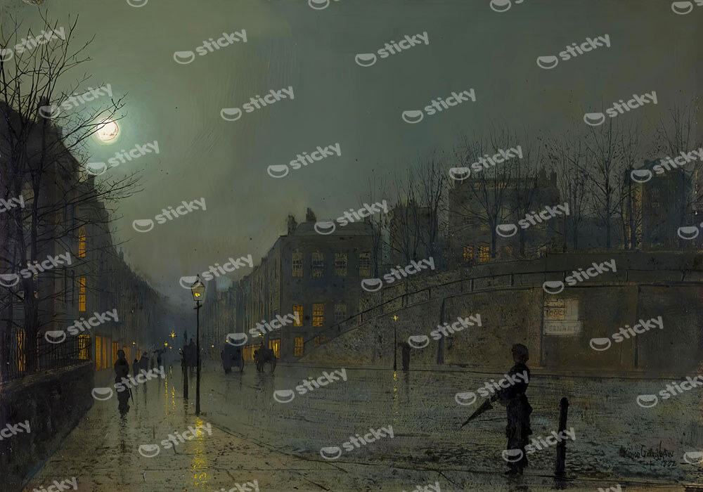 Πινακας σε καμβά JOHN ATKINSON - VIEW OF HEATH STREET BY NIGHT