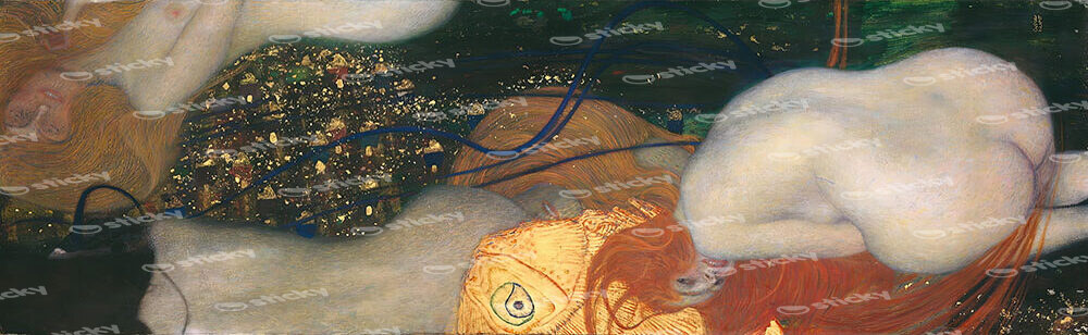 Πίνακας Πανοραμικός σε καμβά KLIMT - GOLDFISH PANORAMIC