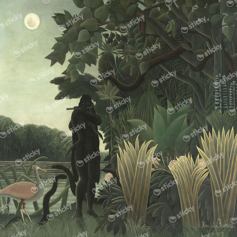 Πίνακας σε καμβά HENRI ROUSSEAU - THE SNAKE CHARMER