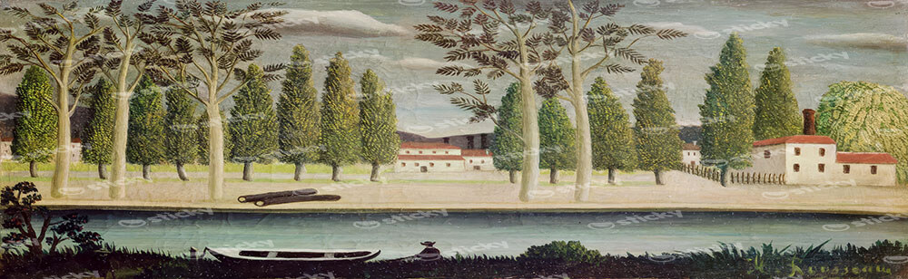 Πίνακας Πανοραμικός σε καμβά HENRI ROUSSEAU - BY THE RIVER
