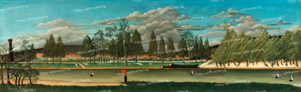 Πίνακας Πανοραμικός σε καμβά HENRI ROUSSEAU - VIEW OF THE QUAI D'ASNIERES