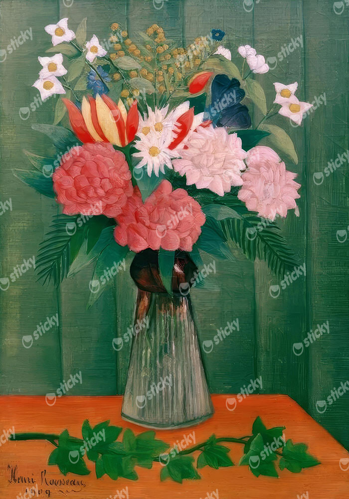 Πινακας σε καμβά HENRI ROUSSEAU - FLOWERS IN A VASE