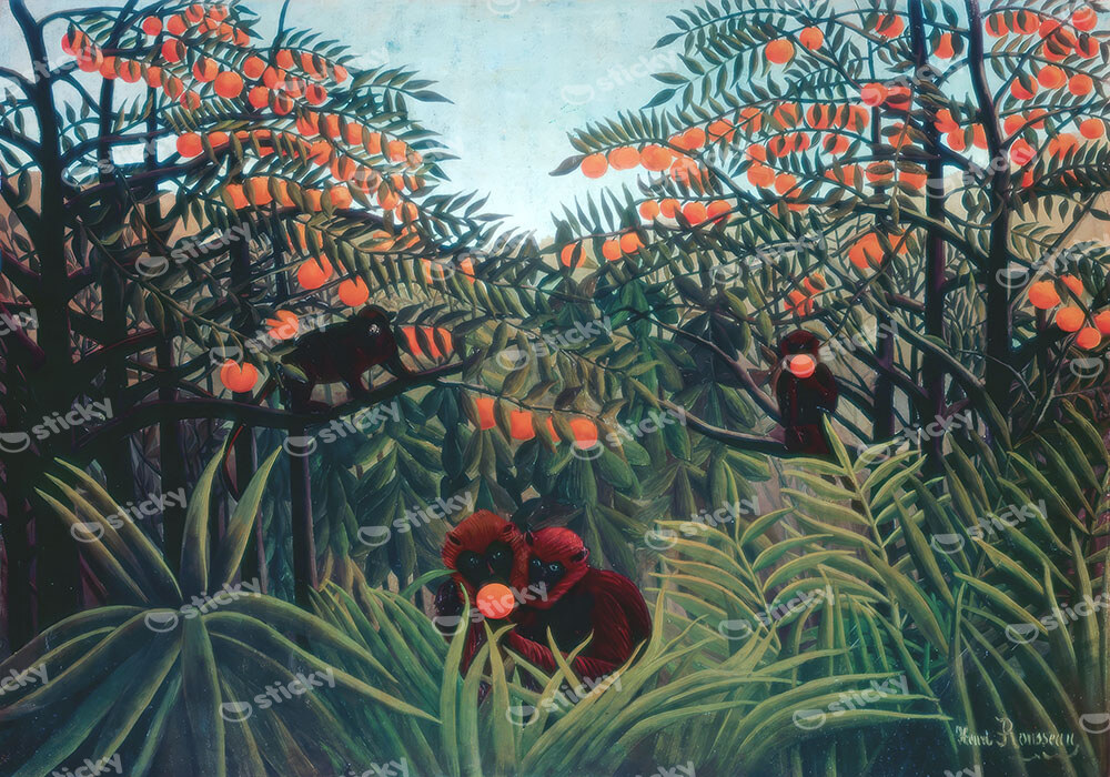 Πινακας σε καμβά HENRI ROUSSEAU - APES IN THE ORANGE GROVE